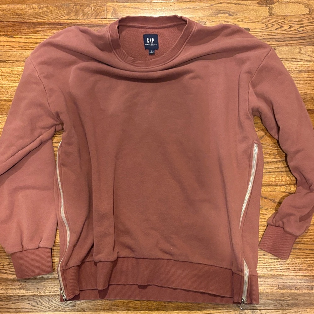 GAP Women's Brown Sweatshirt with Side Zippers